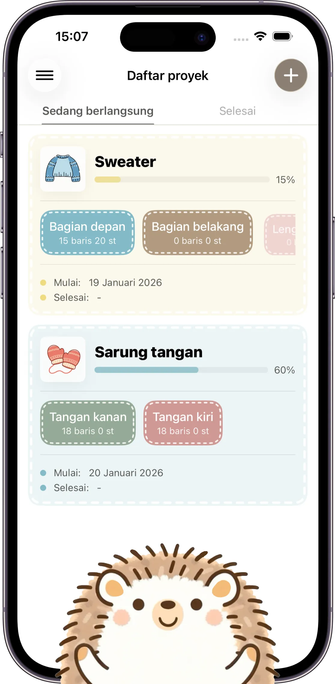 Tangkapan layar aplikasi