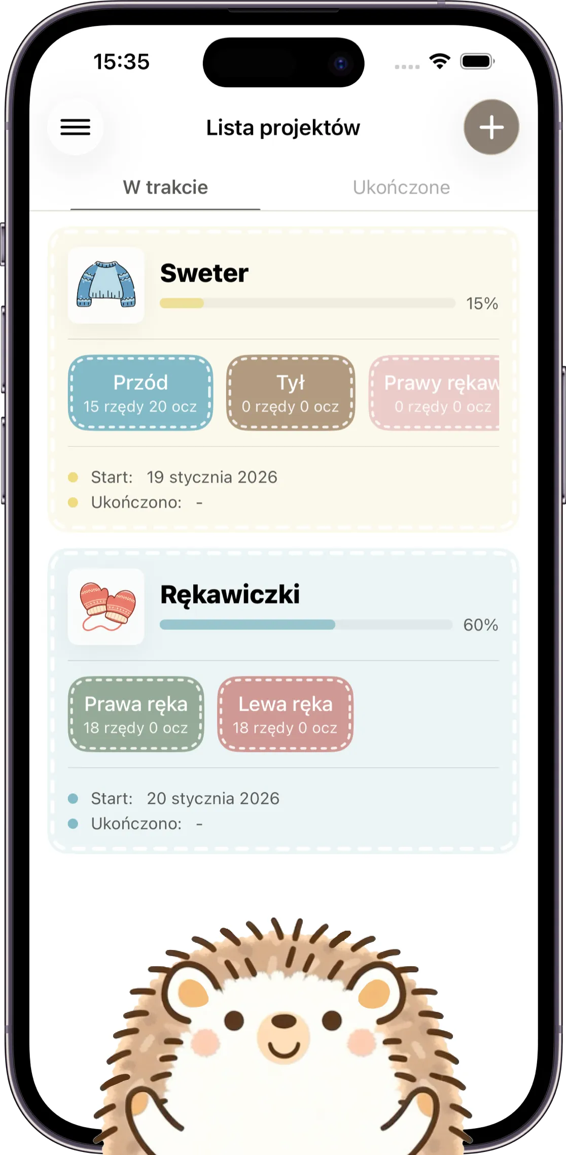 Zrzut ekranu aplikacji